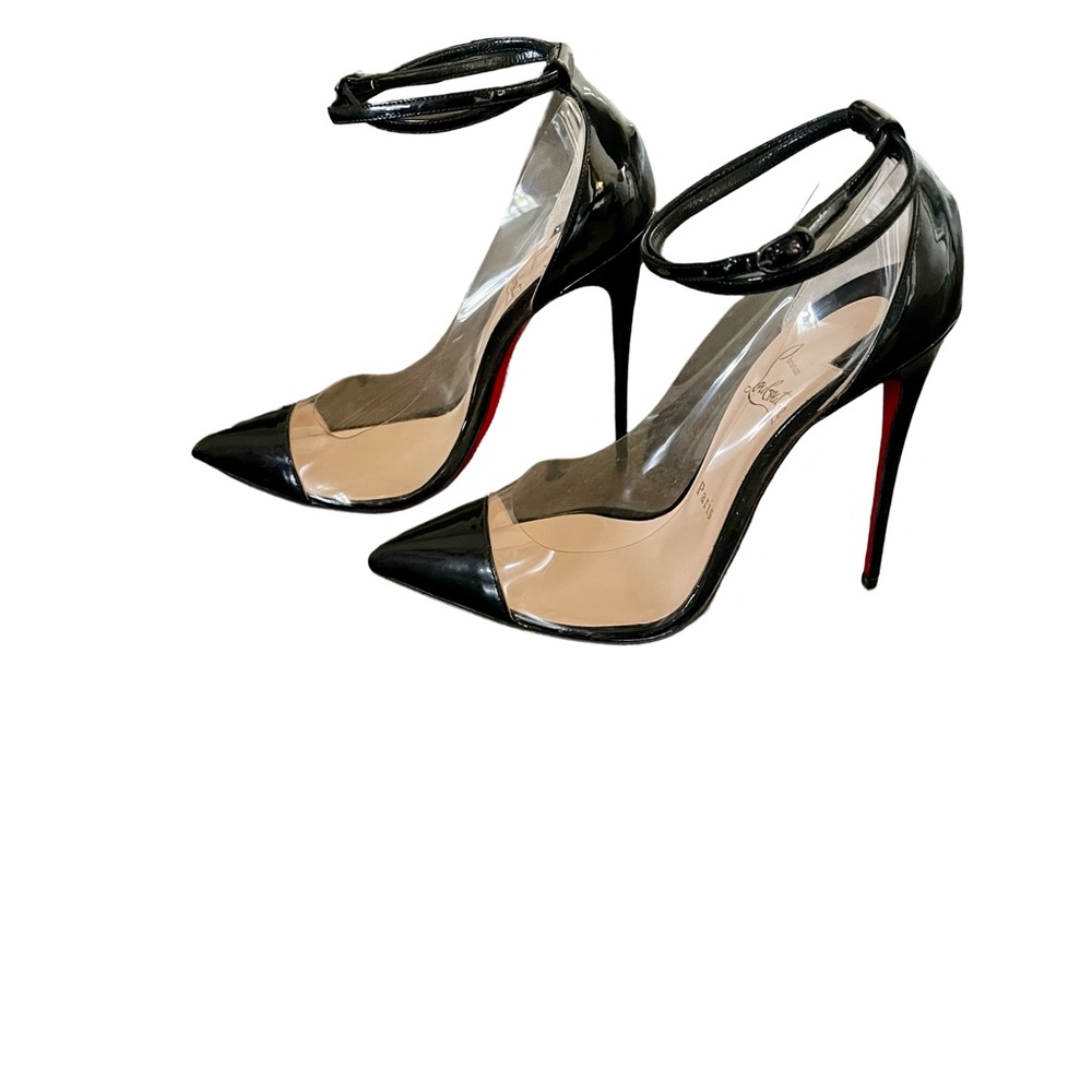 Christian Louboutin Black/Plexi Patent Leather Pumps